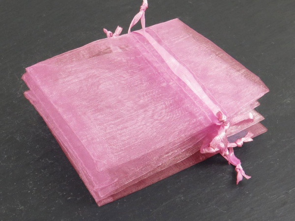 Organza Bag 8cm x 10cm ~ Pink ~ Pack of 10