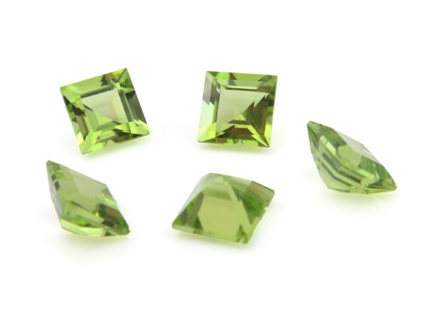 Fair Mined Peridot Faceted Square 6mm