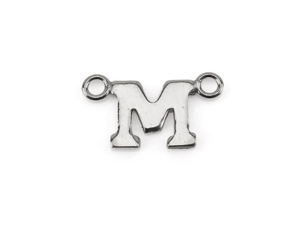 Sterling Silver Alphabet Connector ~ M