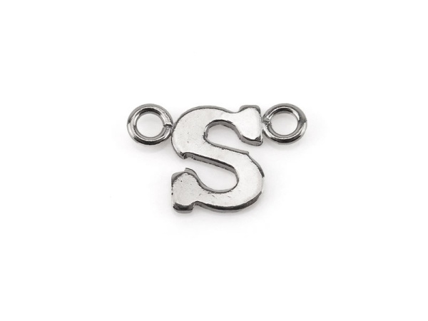 Sterling Silver Alphabet Connector ~ S