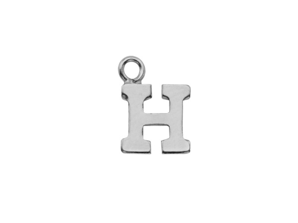 Sterling Silver Alphabet Charm ~ H