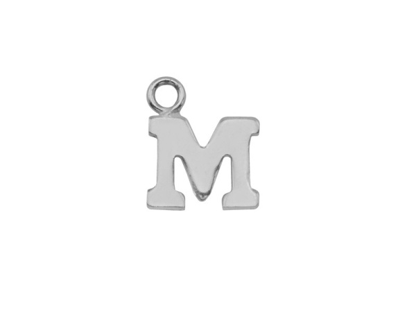Sterling Silver Alphabet Charm ~ M