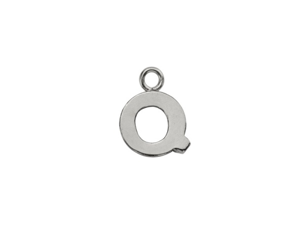 Sterling Silver Alphabet Charm ~ Q