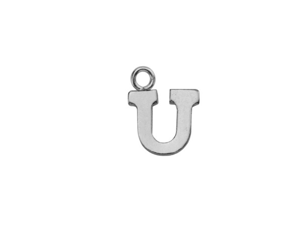 Sterling Silver Alphabet Charm ~ U