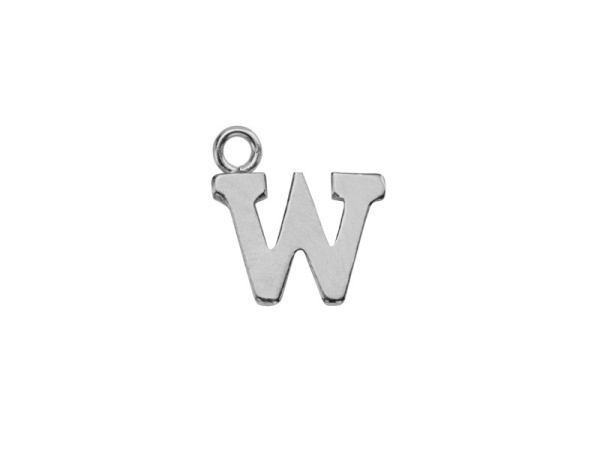 Sterling Silver Alphabet Charm ~ W