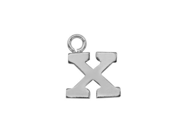 Sterling Silver Alphabet Charm ~ X