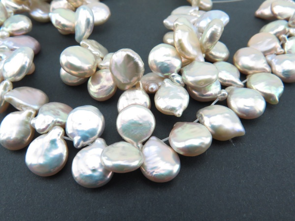 Freshwater Pearl Ivory Pear Briolettes 10-12mm ~ 16'' Strand