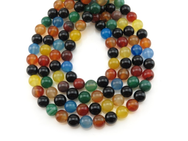 Multi Agate Smooth Round Beads 10.5mm ~ 15'' Strand