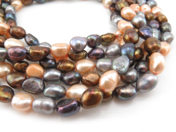 Freshwater Pearl Mixed Colour Nugget Beads 9-10mm ~ 16'' Strand