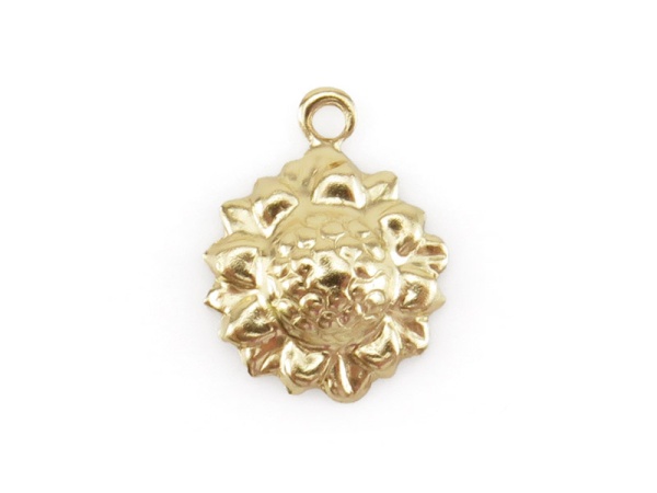 Gold Filled Sunflower Charm 11.5mm