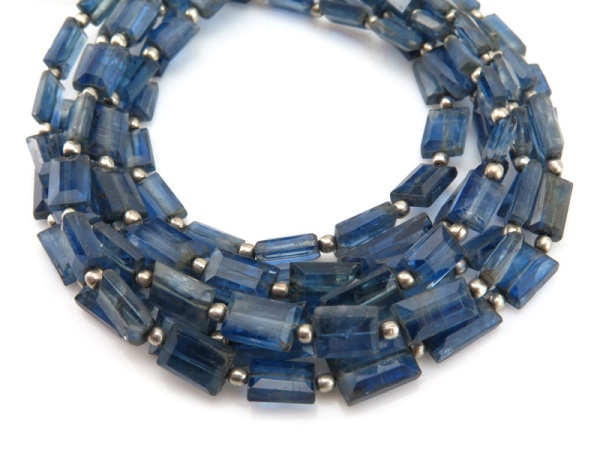 AA Kyanite Faceted Rectangle Beads 5.5-11.5mm ~ 8'' Strand