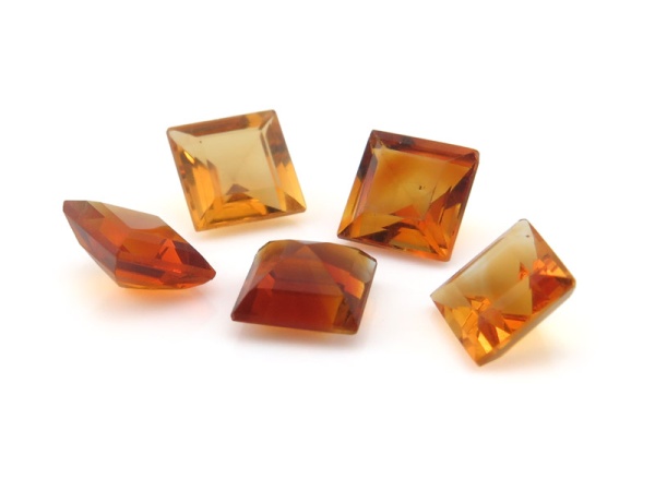 Madeira Citrine Faceted Square 5mm