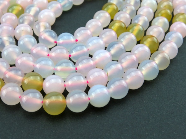Multi Agate Smooth Round Beads 8mm ~ 15.5'' Strand