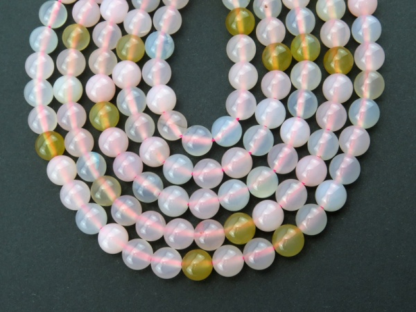 Multi Agate Smooth Round Beads 8mm ~ 15.5'' Strand