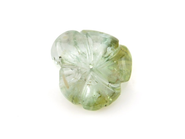 Green Tourmaline Carved Flower Bead 15.75mm