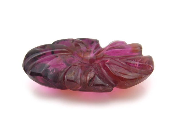 Pink Tourmaline Carved Flower Bead 17.75mm