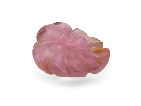 Pink Tourmaline Carved Flower Bead 15.5mm