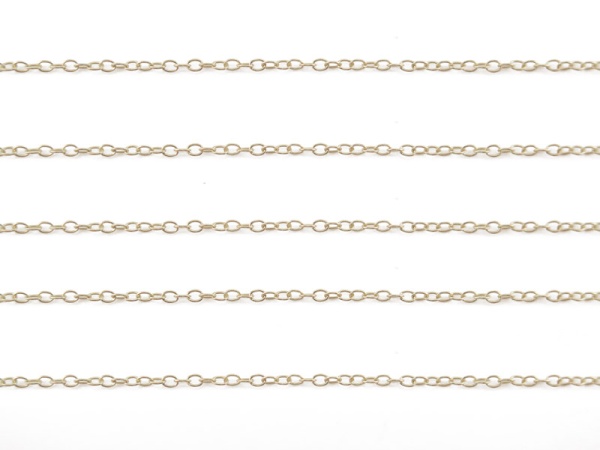 9K Gold Cable Chain Necklace 1.7mm x 1.3mm ~ by the inch