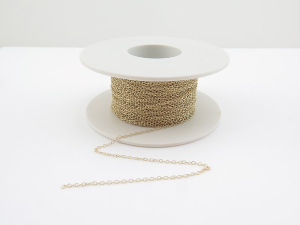 9K Gold Cable Chain 1.7mm x 1.3mm ~ by the inch