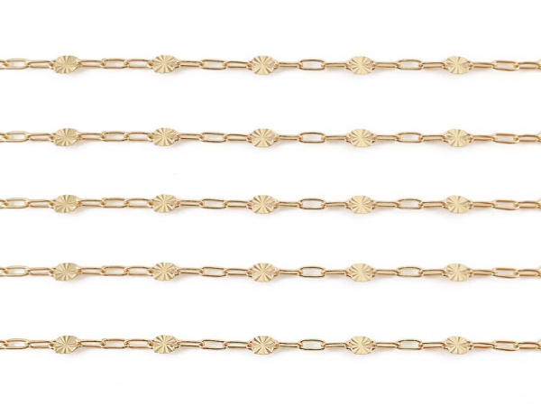 Gold Filled Oval Starburst Chain 3.25mm x 2.5mm ~ by the Foot