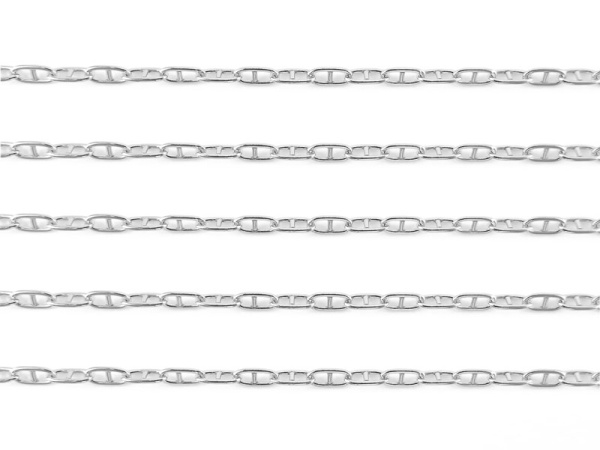 Sterling Silver Long Link 'Gucci' Style Chain 4.7mm  ~ by the Foot