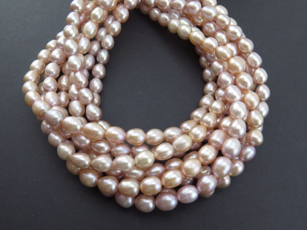 Freshwater Pearl Peach Rose Rice Beads 8-9mm ~ 15'' Strand