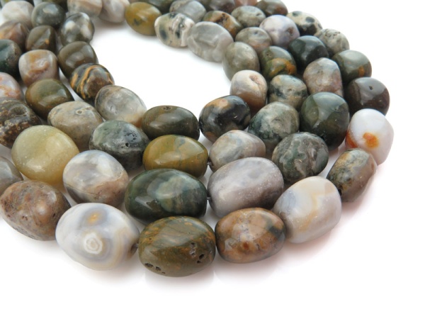 Ocean Jasper Smooth Nugget Beads 16.5-18.5mm ~ 16'' Strand