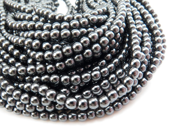 Hematite Smooth Round Beads 4mm ~ 16'' Strand