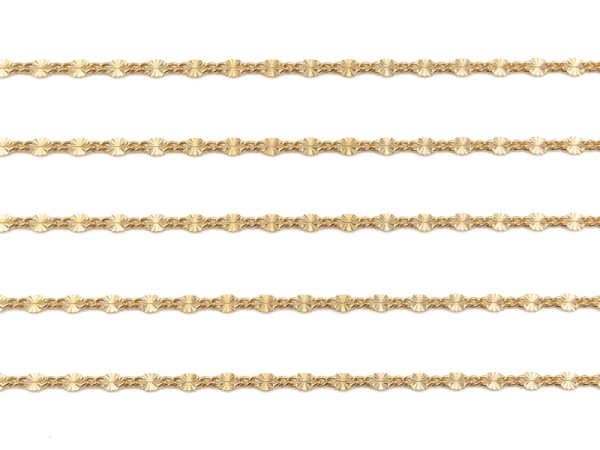 Gold Filled Oval Starburst Chain 4.15mm x 2.5mm ~ by the Foot