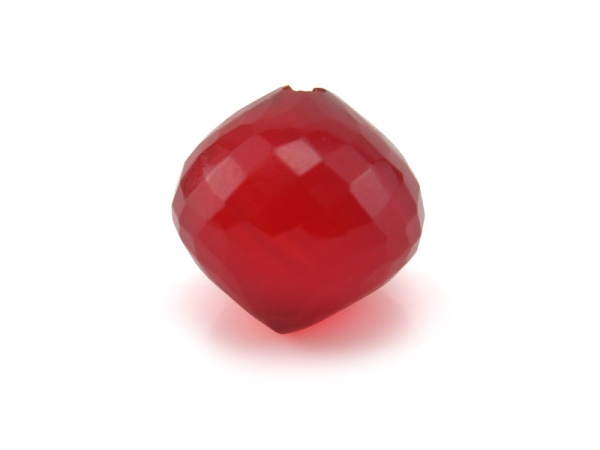 AA+ Carnelian Micro-Faceted Onion 9.25-9.75mm ~ Half Drilled ~ SINGLE