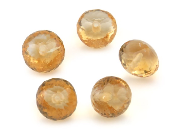 AA+ Citrine Micro-Faceted Onion 7.5-8.5mm ~ Half Drilled ~ SINGLE