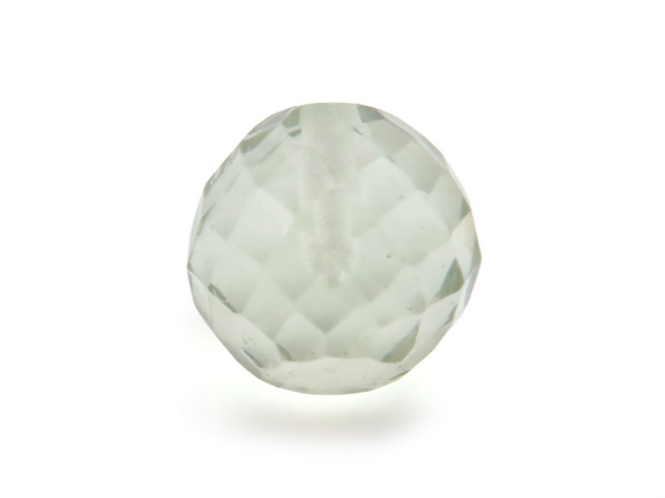 Green Amethyst Micro-Faceted Round Ball 6mm ~ Half Drilled ~ SINGLE