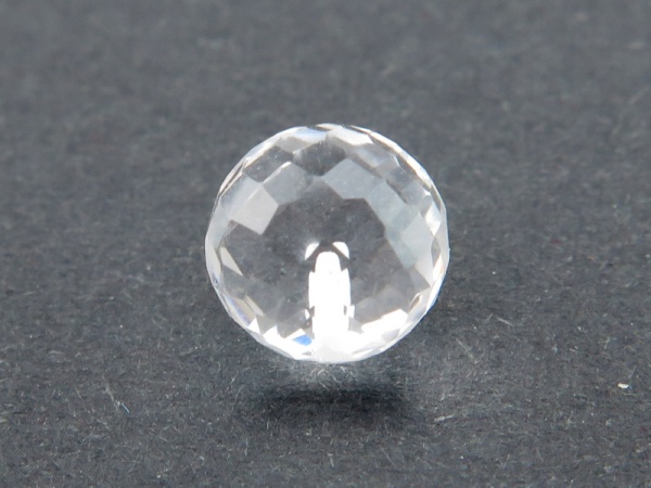 Crystal Quartz Micro-Faceted Round Ball 6mm ~ Half Drilled ~ SINGLE