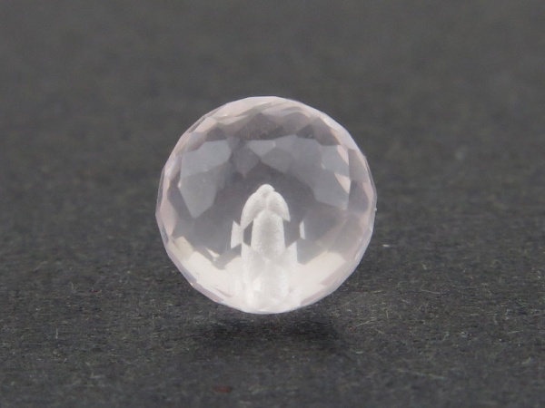 Rose Quartz Micro-Faceted Round Ball 6mm ~ Half Drilled ~ SINGLE