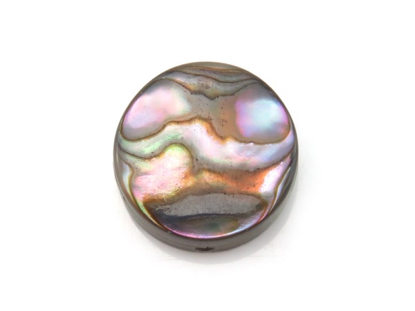 Abalone Shell Flat Disc Bead 10mm ~ SINGLE