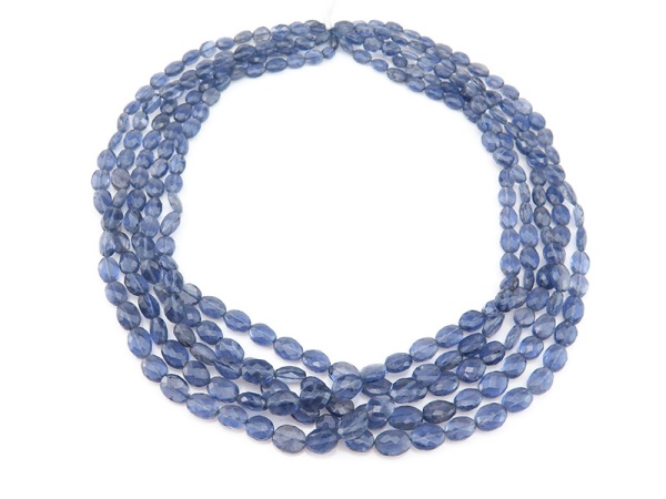 AA Iolite Faceted Oval Beads 6.5-9.5mm ~ 16'' Strand