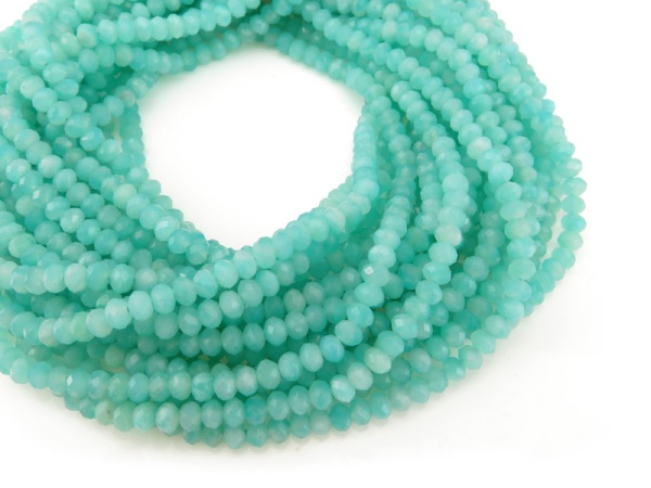 AAA Amazonite Micro-Faceted Rondelle Beads 4.5mm ~ 12'' Strand