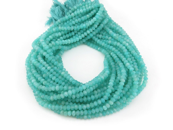 AAA Amazonite Micro-Faceted Rondelle Beads 4.5mm ~ 12'' Strand