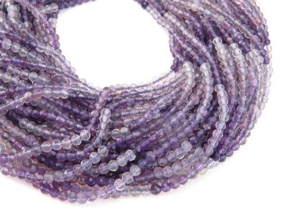 AAA Fluorite Micro-Faceted Round Beads 3mm ~ 12'' Strand