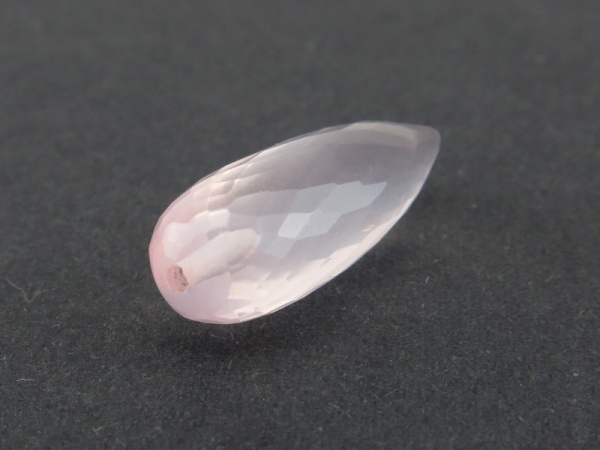 AAA Rose Quartz Micro-Faceted Long Teardrop 19-20mm ~ Half Drilled ~ SINGLE