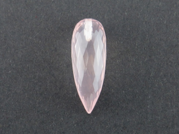 AAA Rose Quartz Micro-Faceted Long Teardrop 19-20mm ~ Half Drilled ~ SINGLE