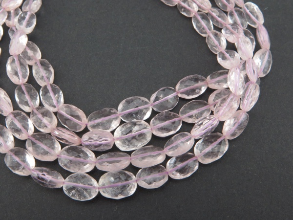 AA Morganite Faceted Oval Beads 6-10mm ~ 16'' Strand