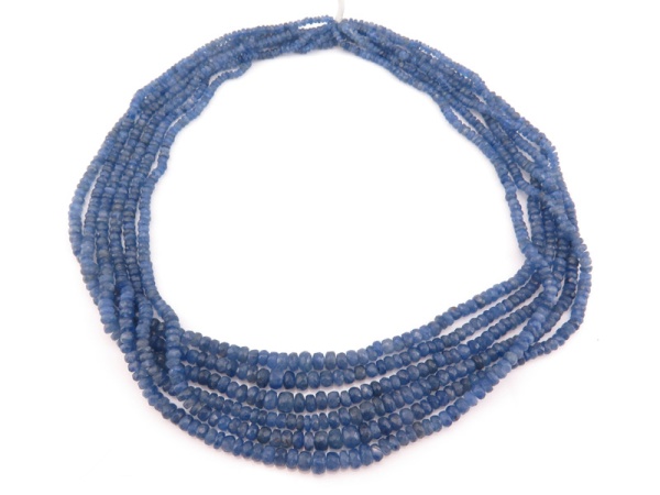 Blue Sapphire Micro-Faceted Rondelle Beads 2.5-5.5mm ~ 18'' Strand