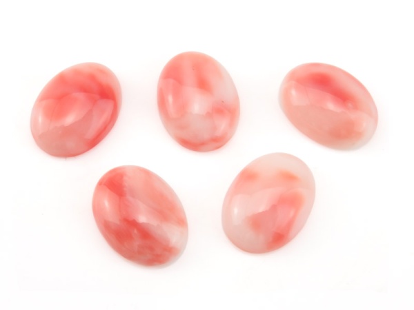 Pink Coral Oval Cabochon 16mm x 12mm