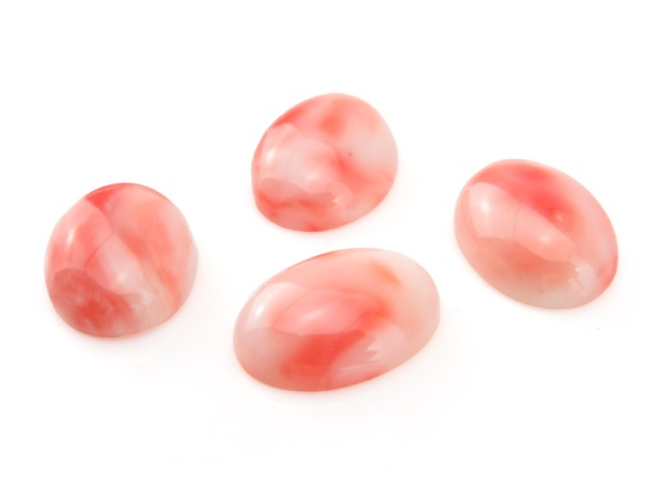 Pink Coral Oval Cabochon 16mm x 12mm