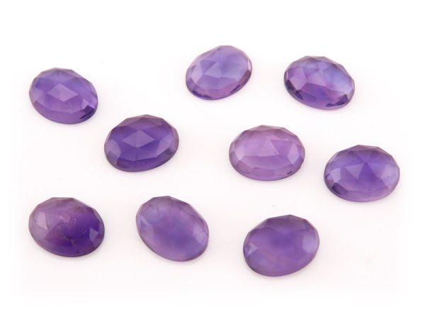 African Amethyst Rose Cut Oval Cabochon 8mm x 6mm