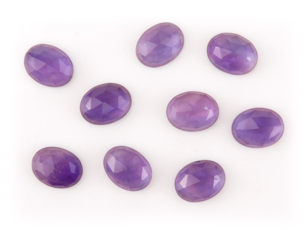 African Amethyst Rose Cut Oval Cabochon 8mm x 6mm