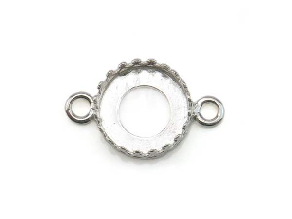 Sterling Silver Gallery Wire Round Bezel Connector 10mm