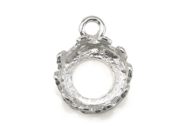 Sterling Silver Gallery Wire Round Bezel Pendant 6mm