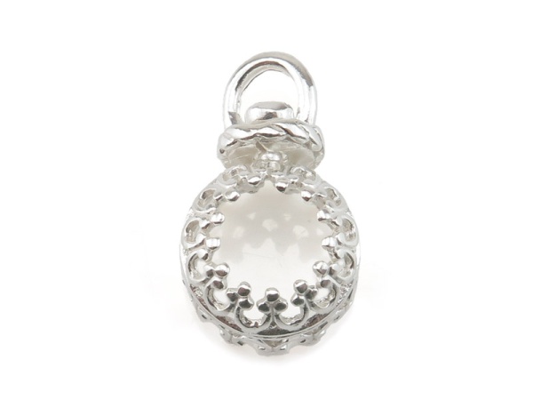 Sterling Silver Gallery Wire Ball Bezel Pendant 8mm